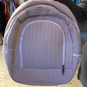 Tan seer sucker bag